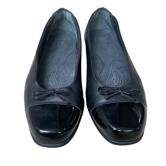 SAS Tripad Coco Ballet Flat Size 8 Black Leather Bow Academia Twee Y2K Comfort - Picture 13 of 16